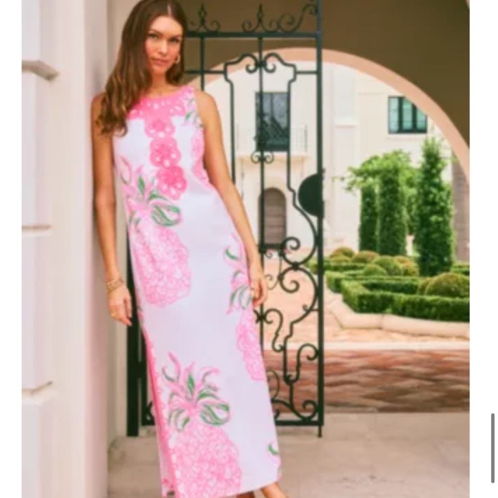 Lilly Pulitzer Marleigh Maxi Shift Dress Resort White Oversized Party Like a